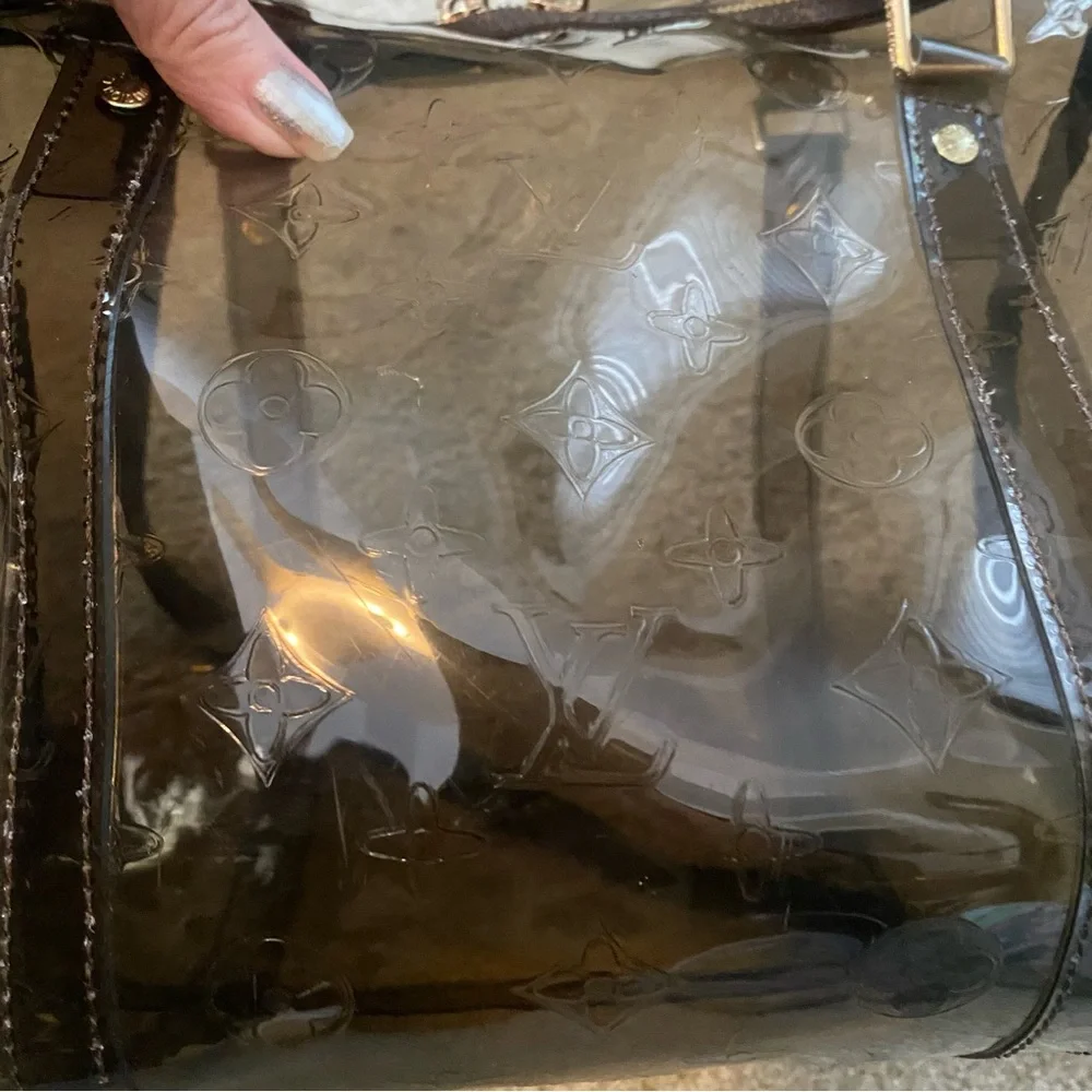 Brown clear satchel bag with Twilly - Picture 13 of 15
